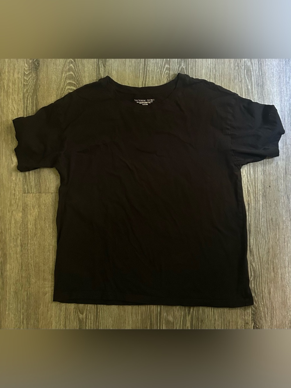 Victoria's Secret Black Short Sleeve Crewneck Tee